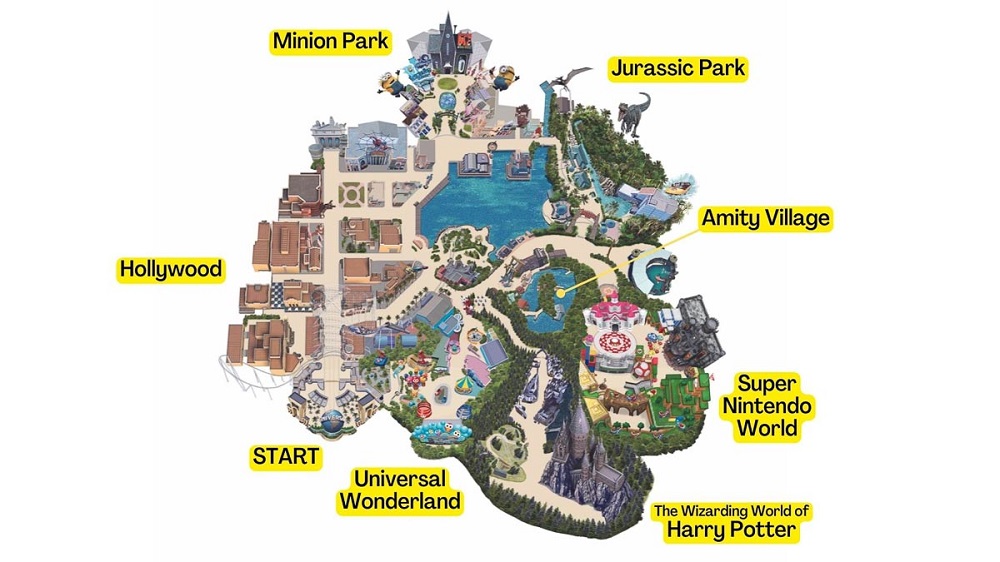 Universal Studios Map Showing Accessibility Features